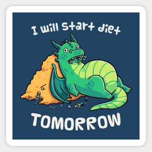 Diet Procrastination Dragon // Fantasy, Chubby, Roleplay Sticker